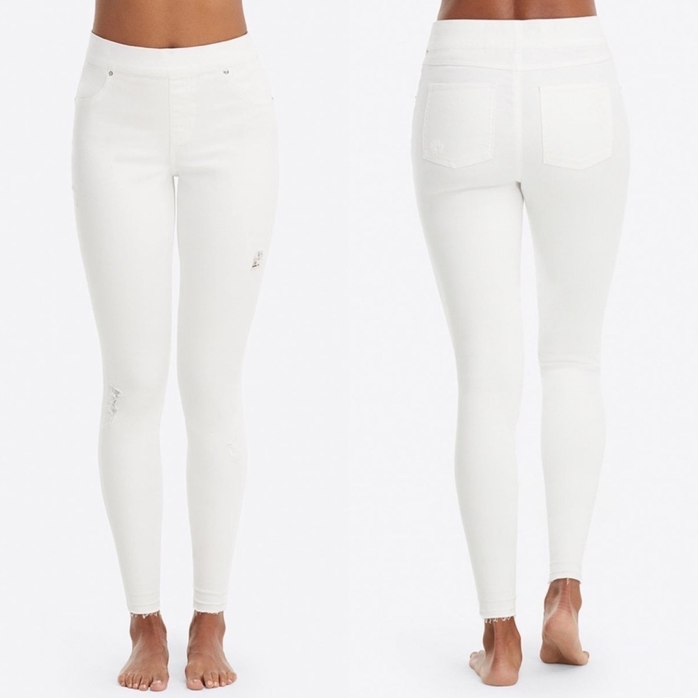 SPANX Distressed Skinny Jeans White
